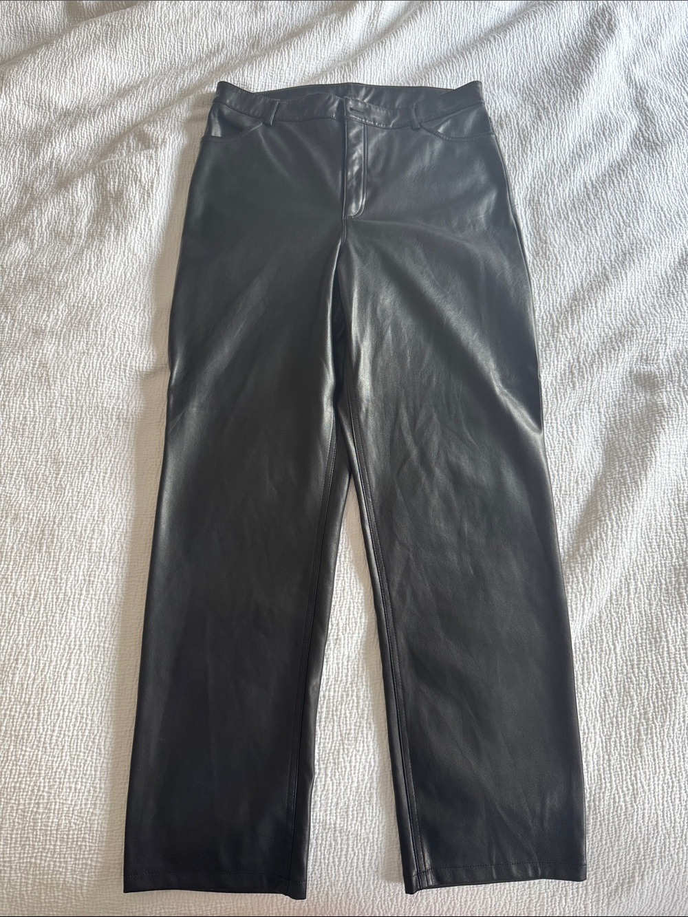 Faux Leather Straight Leg Pants